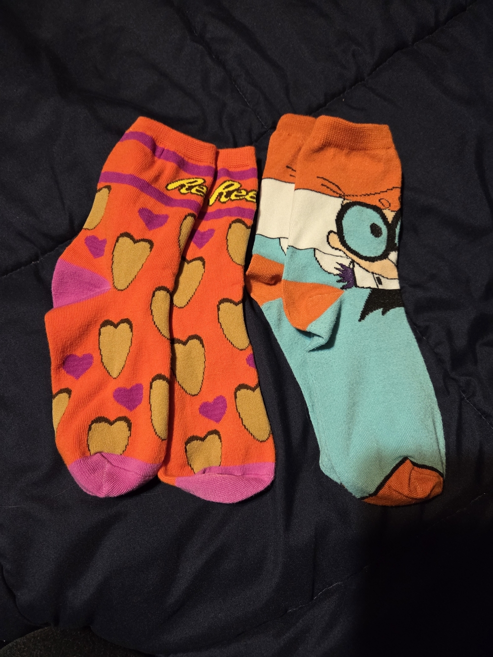 Bright Orange, Pink & Teal Cartoon Athletic Socks